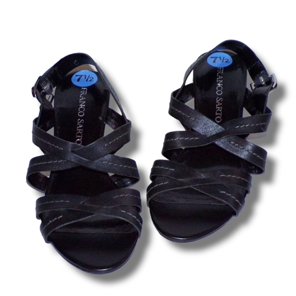 NWOB Franco Sarto Leather Weddge Sandals - Picture 3 of 7